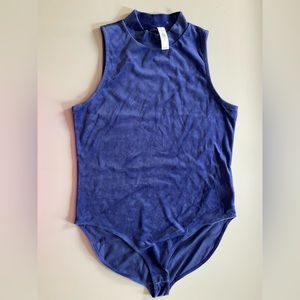Gap Sleeveless Velour mock neck bodysuit